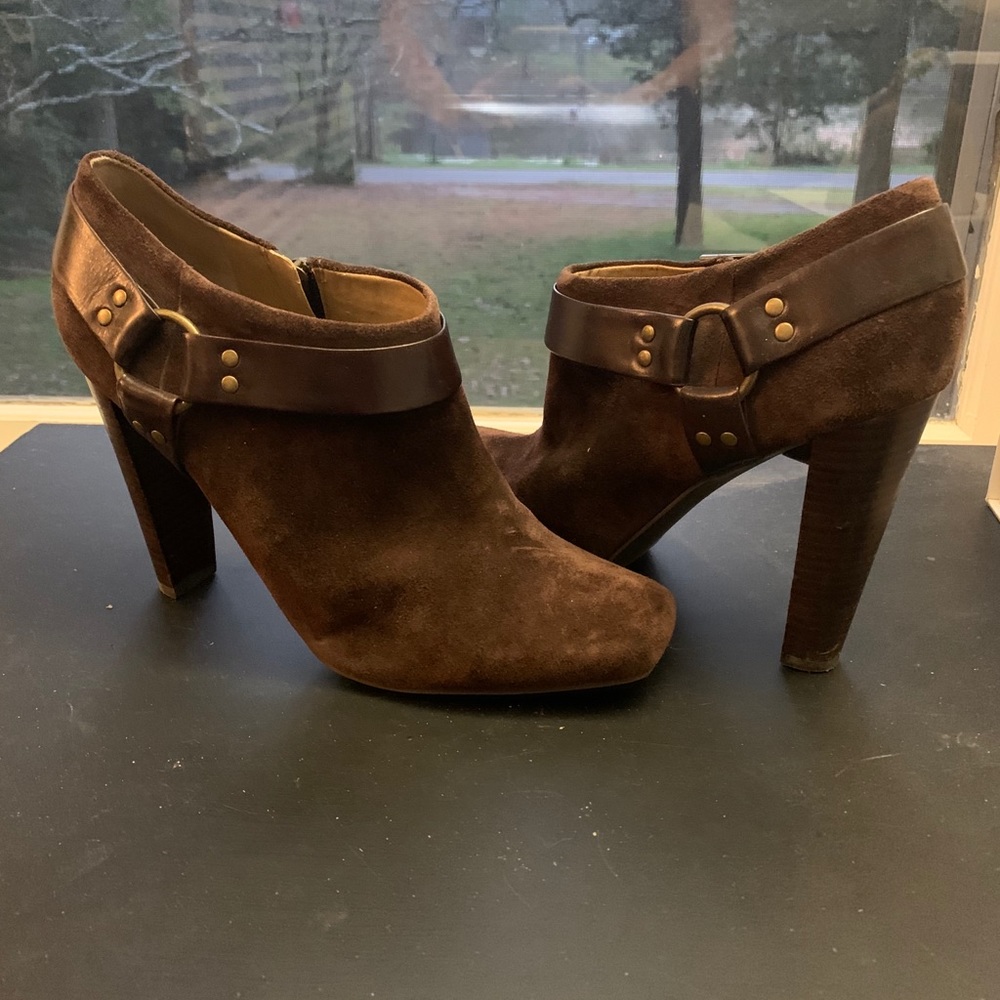 Brown Suede Booties